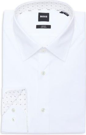 BOSS Hank Kent Slim Fit Easy Iron Dress Shirt in Wht at Nordstrom Rack, Size 17R