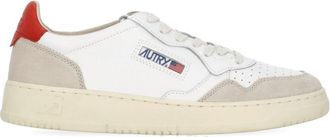 Autry White Medalist Low Suede Inserts Sneakers