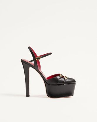Valentino Garavani D&eacute;collet&eacute; Con Plateau Crasher In Capretto 145Mm Donna NERO 35.5