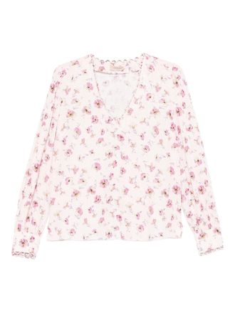 Twin-Set Blusa Stampa Fiore Lightweight Viscose Top