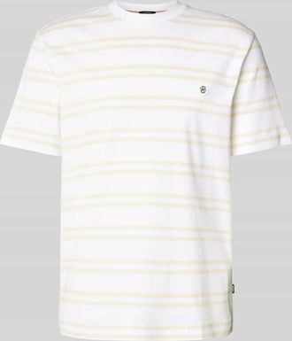 HUGO BOSS T-Shirt mit Label-Detail Modell Taut in Offwhite, Gr&ouml;&szlig;e L