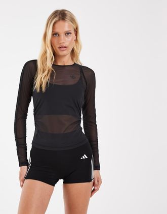 adidas adidas Originals Sport T-shirt a maniche lunghe nera-Nero