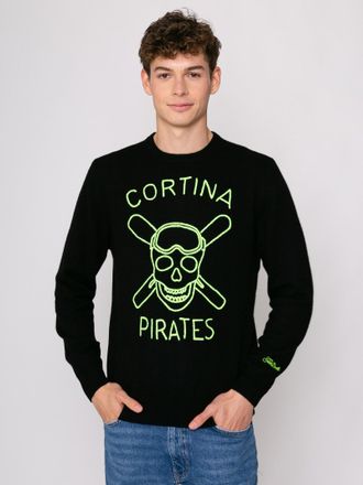 MC2 Saint Barth Crewneck Sweater Heorn With Cortina Pirates Embroidery