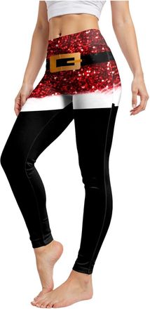 Generic Christmas Leggings for Women UK Funny Xmas Tree Reindeer Wine Glass Snowflake Printed Trendy Holiday Yoga Pants Skinny High Waist Sports Tights Ladies