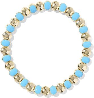 Kendra Scott Daphne Enamel Stretch Womens Bracelet Womens Bracelet Gold Light Blue Enamel, Gold-Plated