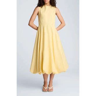 Kenneth Cole Sleeveless Bubble Hem Midi Dress in Pastel Yellow at Nordstrom, Size 6