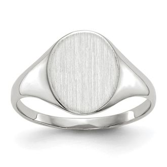 Diamond2Deal 14k White Gold Open Back Signet Ring