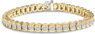 House of Brilliance 14K Yellow Gold 8.00 Cttw Half Bezel Set Diamond Tennis Bracelet at Nordstrom