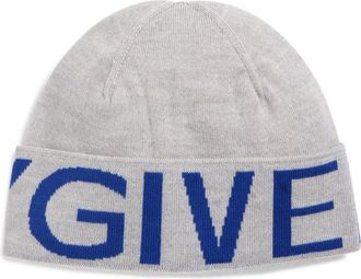 Givenchy Logo Cuffed Beanie in Light Grey/royal Blue at Nordstrom Rack