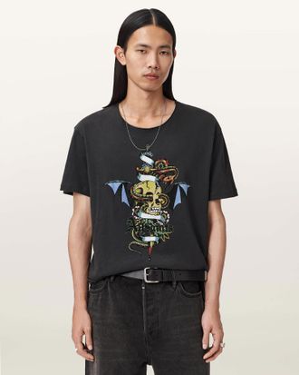 AllSaints Cotton Sabre Graphic T-Shirt, Size: XXL