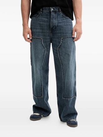 HUGO BOSS patchwork panelled jeans - men - Cotton - 36/34 - Blue