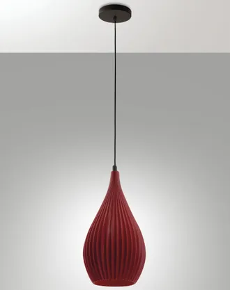 Fabas Luce Lampada A Sospensione Lisa In Metallo E Plastica Vegetale - Bordeaux, Attacco E27, Struttura Elegante E Sostenibile, Ip20, 230v - Linea Design