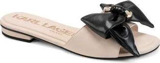 Karl Lagerfeld Ciaran Flat Slide Sandal in New Nude/Black at Nordstrom Rack, Size 8.5