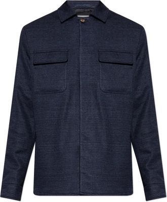 Eleventy Overhemd met Zakken - Heren - Zomerjassen - Blauw - 3XL - Katoen - Jassen