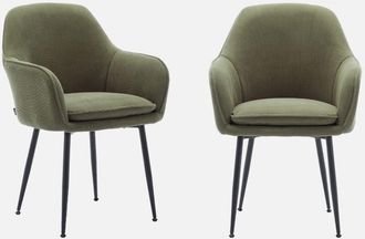 Sweeek Sill&oacute;n De Pana Con Patas De Metal Negro Mate, Set De 2