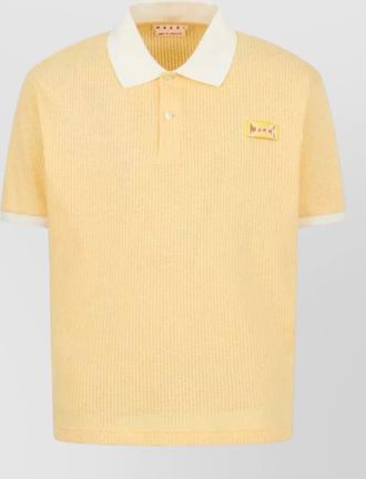 Marni polo shirt short sleeves jacquard knit collar