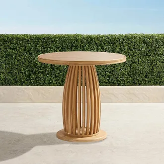 Frontgate Bari Bistro Table in Natural Teak - Frontgate