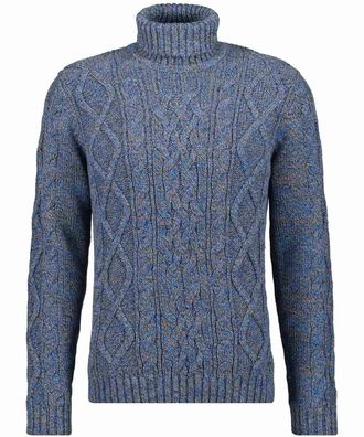 Ragman Rollkragenpullover RAGMAN, Herren, Gr. 54, blau (blau, 174), 100% Baumwolle, ohne Ausschnitt, Pullover Rollkragenpullover