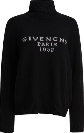 Givenchy Zwarte Gebreide Coltrui Sweater Aw 25 - Dames - Coltruien - Zwart - M - Wol - Truien & Vesten