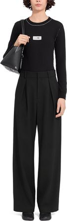 Maison Margiela Wide-Leg Pants with High Waist and Pleated Detail