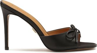 Kazar Zwarte flip-flops op een hoge stilettohak. Dit product valt klein uit. - Dames - Muiltjes - Zwart - 37 EU - Leer - Schoenen