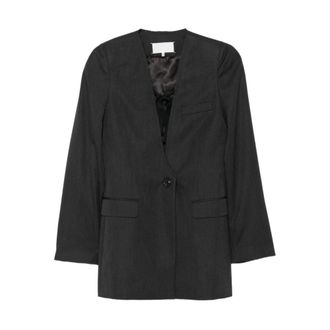 Maison Margiela Blazers, female, Gray, Size: S Compact Light Wool Gaba Jacket