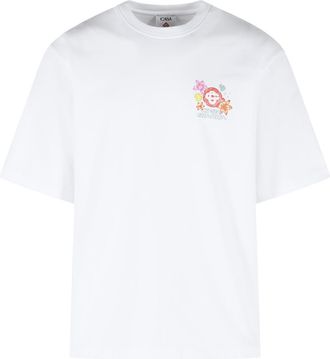 Casablanca Wei&szlig;es Baumwoll-T-Shirt Collage Dicones von Casablanca