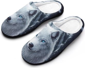 Generic Wolf Mens Slippers Comfortable And Non-slip Cotton Slipper Shoe for House