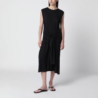 Toteme Abito lungo in jersey con cintura in cotone nero