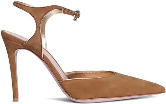 Gianvito Rossi Dorado Mekong pointed-toe pumps - women - Calf Suede/Calf Leather/Calf Leather - 40 - Brown