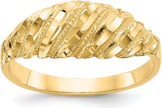 Diamond2Deal 14k Yellow Gold Diamond Cut Dome Ring