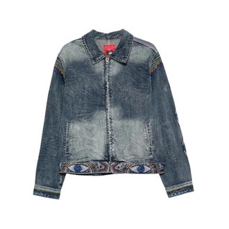 KidSuper Studios Gemstone Eye Embroidery Jean Jacket - Heren - Spijkerjassen - Blauw - L - Katoen - Jassen