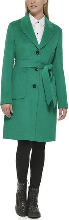 Karl Lagerfeld Karl Lagerfeld Belted Patch Pocket Wool-Blend Coat