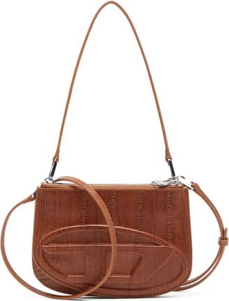 Diesel Tassen, Dames, Bruin, ONE Size, Leer, Beige Almond Top Handle Schoudertas