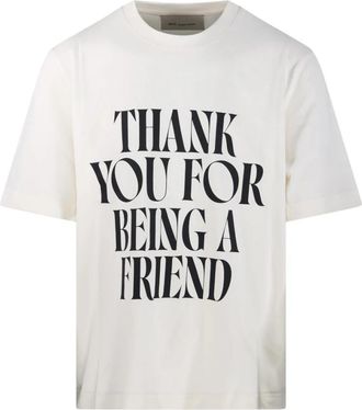 Ami Boxy Fit S/S T-Shirt met Signature Print - Heren - T-shirts - Wit - XL - Katoen - Tops