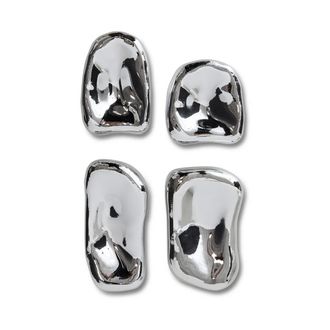 HKliving Glas-Skulptur, Chrom (4er-Set)