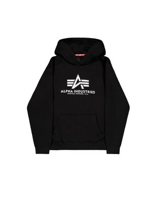Alpha Industries Hoodie ALPHA INDUSTRIES Basic Hoodie Carbon, Herren, Gr. L, schwarz (schwarz, silber), Obermaterial: 80% Baumwolle, 20% Polyester, regular fit, Sweats