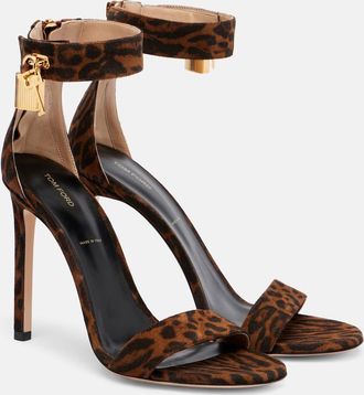 Tom Ford Sandali 105 in pelle con stampa leopardata