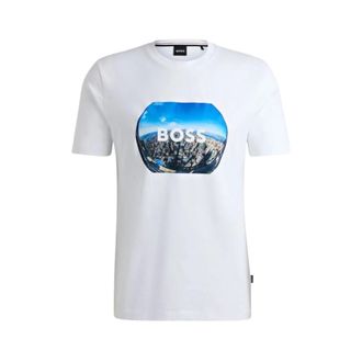 HUGO BOSS Hombre, Camisetas, Blanco, Talla: L