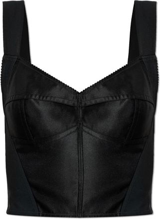 Dolce & Gabbana Top de Corte Entallado - Tops - Mujer - Negro - XS