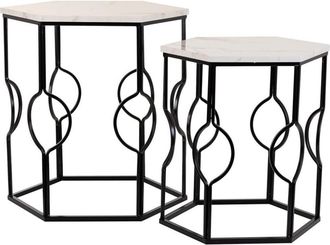 Wanderlust Deco Set 2 mesas de metal negras