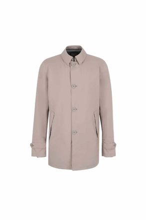Herno Mens Single-Breasted Raincoat In Natural