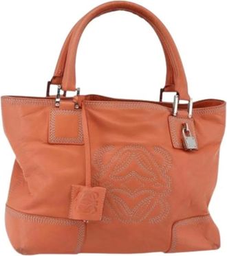 Loewe Pre-owned Handbags, female, Orange, Size: ONE SIZE Pre-owned Leather Handbag