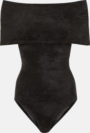 Alaia Off-shoulder velvet bodysuit