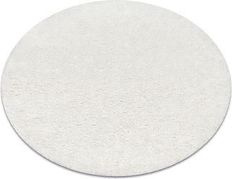 RugsX Alfombra Buenos Circulo 7001 Shaggy Liso, De Un Solo Color Blanco White Circulo 150 Cm