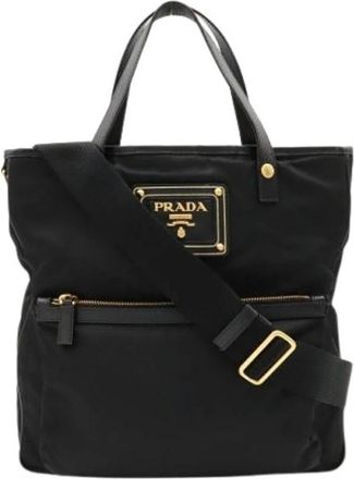 Prada Pre-owned Vintage Nylon Tote Bag - Dames - Vintage Shopper - Zwart - ONE Size - Nylon - Vintage