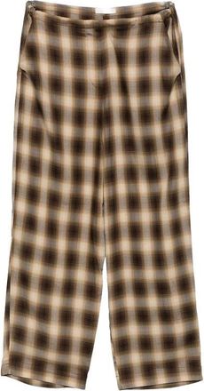 Co Drawstring Pant in Check Plaid - Dames - Wijde Broeken - Bruin - XS - Broeken
