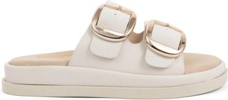 Sergio Moretti Casual Open Slippers - Dames - Sandalen - Wit - 37 EU - Leer - Schoenen