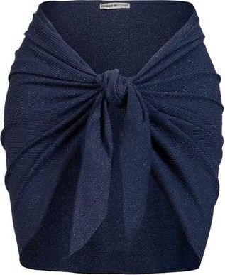 Change of Scenery Liv Textured Cover-Up Swim Sarong in Marine Blue Metallic at Nordstrom