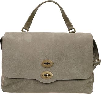 Zanellato Postina Jones Medium - Dames - Handtassen - Groen - ONE Size - Leer - Tassen
